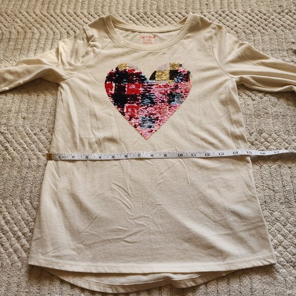 Cat & Jack Girls’ Sequin Heart Long Sleeve Top – Size L (10/12) - Picture 14 of 15